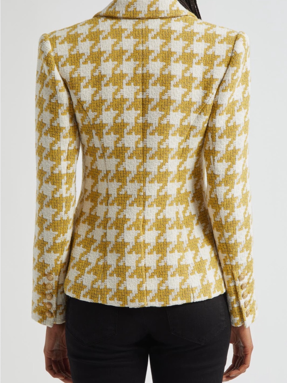 🌟 NWT ⭐️ L’AGENCE Marie Tweed Double Breasted Blazer Houndstooth  [SIZE 10] - Picture 8 of 11